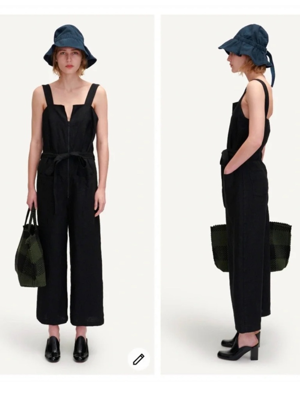 Rachel Comey Black Linen Bend Jumpsuit
